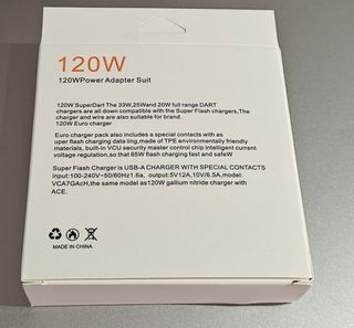 Caricabatterie 120W compatibile Redmi Note con cavo Tipo C