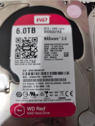 Discos Duros NAS WD RED 12TB (2 X 6TB)