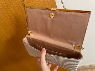 Bolso de mano OROTON blanco con efecto dorado