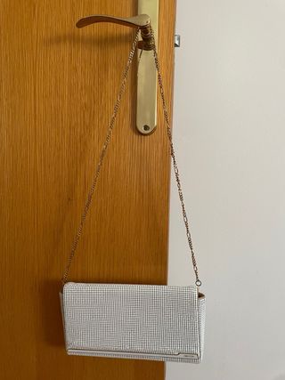 Bolso de mano OROTON blanco con efecto dorado