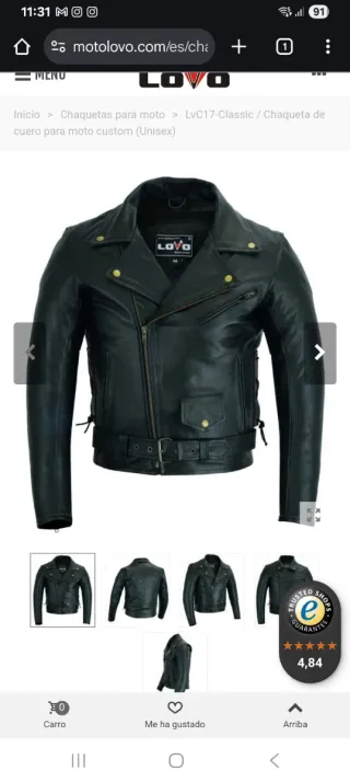 Chaqueta de cuero negra como nueva unisex