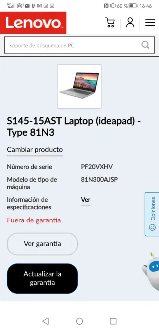 Portátil Lenovo Gris