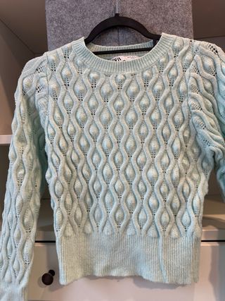 Jersey Zara cropped tejido calado Talla S