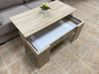 Mesa de centro elevable madera nueva