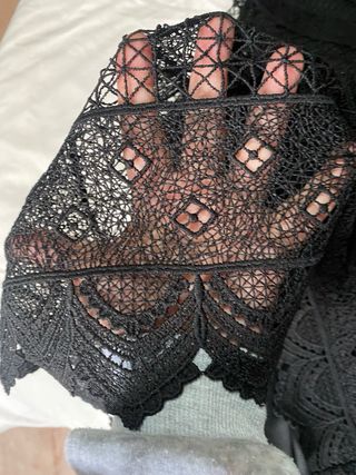 Vestido Zara encaje blanco y negro