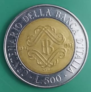 Lotto 5 Monete 500 Lire Bimetalliche Commemorative
