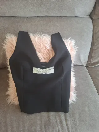 Top Zara Negro Lentejuelas