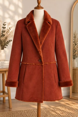 Chaquetón antelina rojo