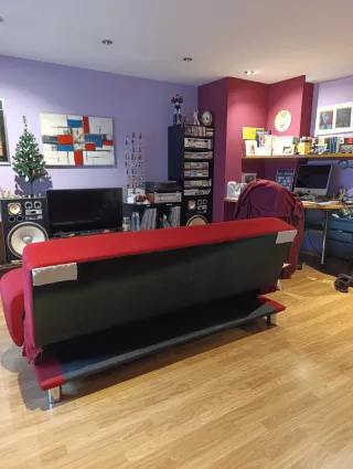 Sofá Cama Rojo Tela