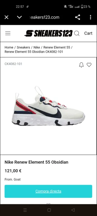 Zapatillas Nike Renew Element Blancas y Rojas