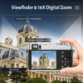 Fotocamera Digitale 4K 48MP 16x Zoom + SD 32GB