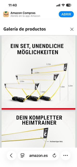 Hammer Set Red 3 en 1 Voleibol/Bádminton