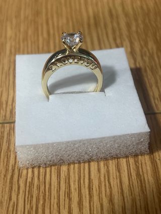 Anillo laminado 14k I Love You Talla 7