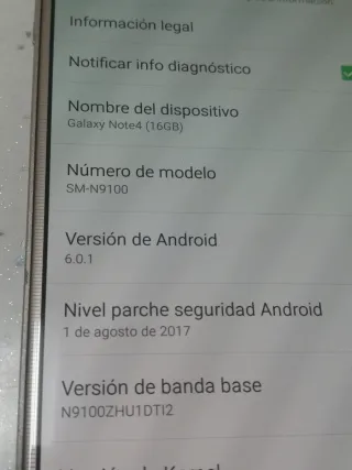 Samsung Galaxy Note 4 dorada