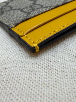 Portacarte Gucci GG Supreme Beige/Giallo