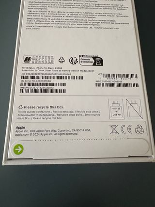 iPhone 16 256GB Negro - Sin Abrir