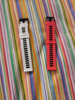 Correas de reloj 22mm (rojo y blanco)