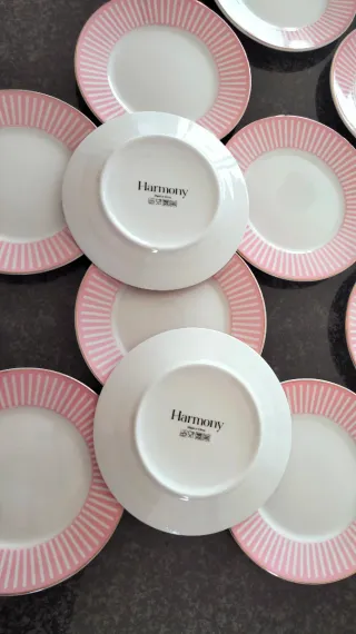 12 piattini Millerighe Rosa Harmony