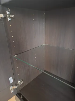 Mueble aparador comedor madera y cristal