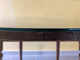 Mesa redonda extensible cristal y madera