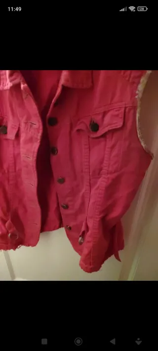 Chaleco vaquero rosa