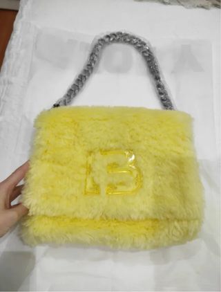 Bolso Bimba y Lola amarillo peluche cadena