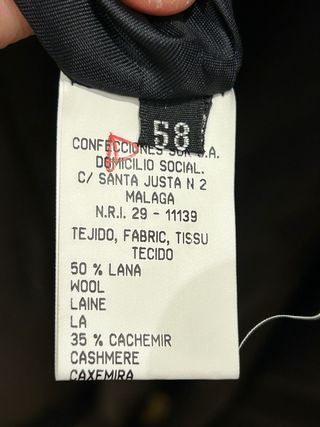 Abrigo mezcla de lana y cashmere hombre