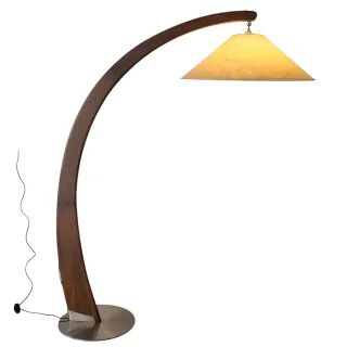 Lámpara de pie Natuzzi Luna Madera y Metal