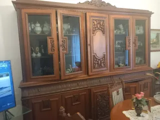 Mobile soggiorno anni '70 in legno e vetro