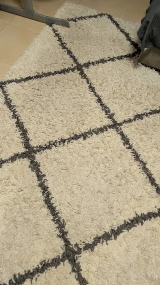 Alfombra escandinava beige y gris