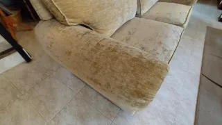 Sofá 3 plazas beige tela