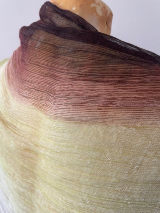 Fular Laurel verde y marrón  156 x 64cm