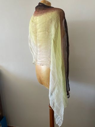 Fular Laurel verde y marrón  156 x 64cm