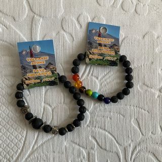 2 Braccialetti Lava Vulcanica Chakra