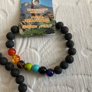 2 Braccialetti Lava Vulcanica Chakra