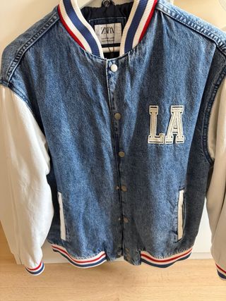 Chaqueta Zara vaquera y blanca niño talla 13/14