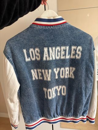 Chaqueta Zara vaquera y blanca niño talla 13/14