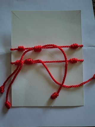 Coppia bracciali filo rosso destino portafortuna