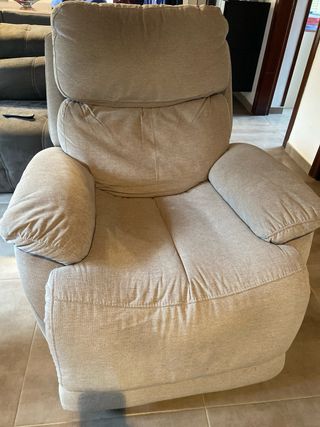 Poltrona relax reclinabile e ribaltabile beige