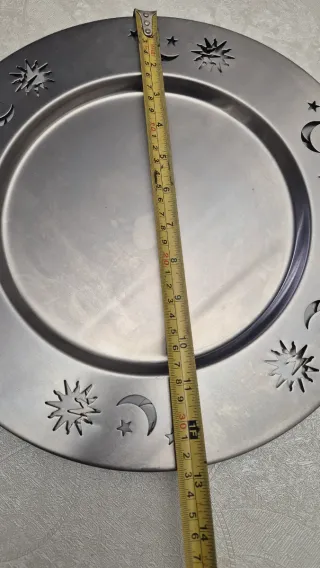 Bajo platos decorativos metal luna y sol