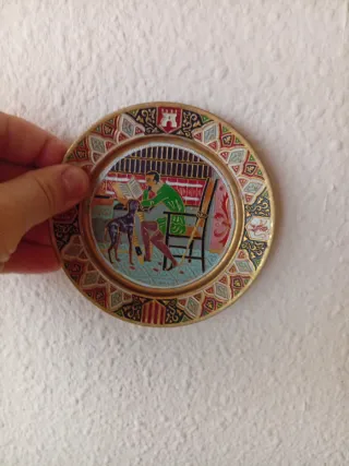 Lote 2 Platos Decorativos Metal