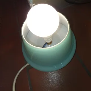 Lampada da tavolo vetro turchese e bianco Design