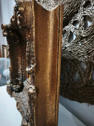 2 Pintura al óleo Niña con flores y niño