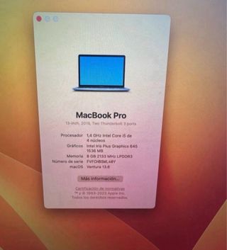 Macbook pro 13 pulgadas
