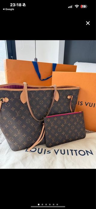 Louis Vuitton Neverfull Marrón/Rosa