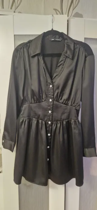 Vestido Zara Negro Satén