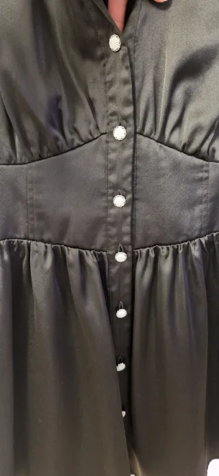 Vestido Zara Negro Satén