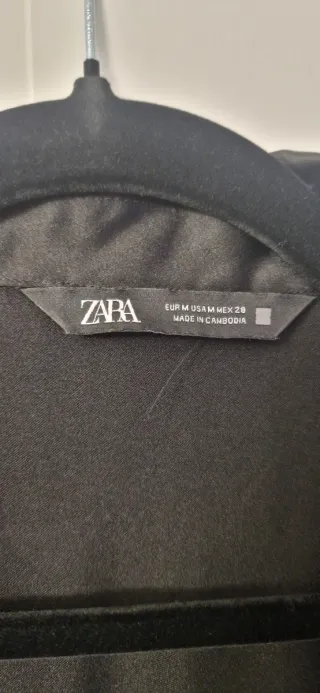 Vestido Zara Negro Satén