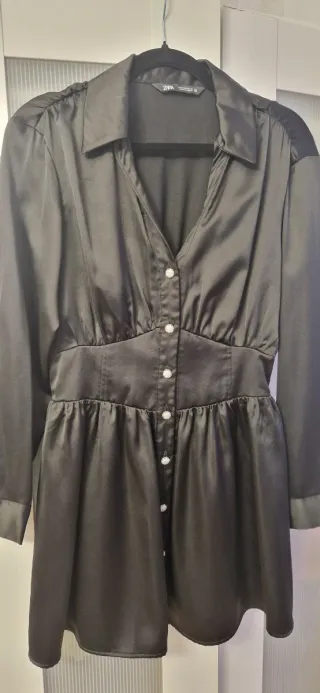 Vestido Zara Negro Satén