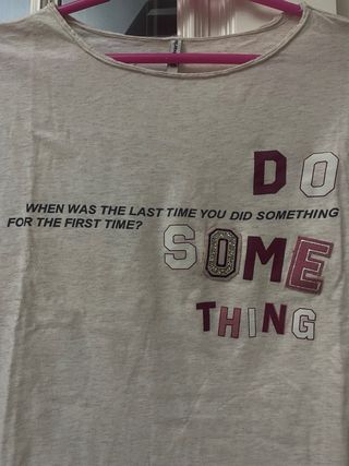 Camiseta Stradivarius beige manga 3/4 Talla S